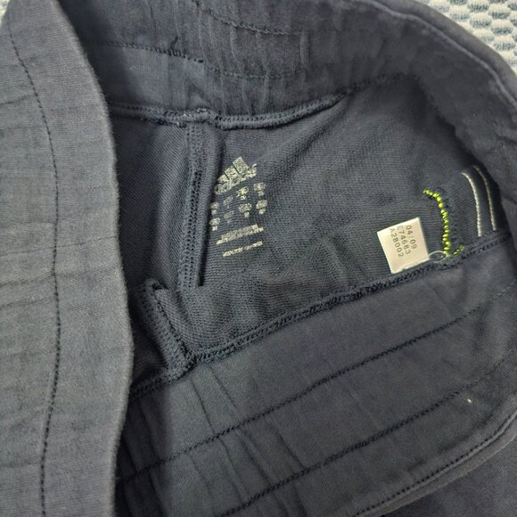 Adidas Navy Blue 3-Stripe Cropped Track Pants - Neon Yellow Accent - Size S - Picture 4 of 8